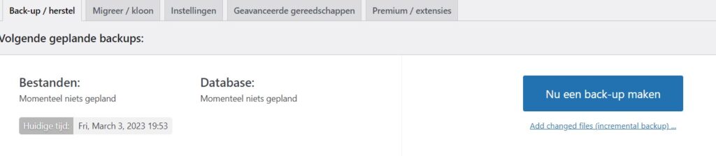 WordPress backup maken 2 UpdraftPlus-backup-maken